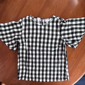 a new day Checkered Black and White Blouse